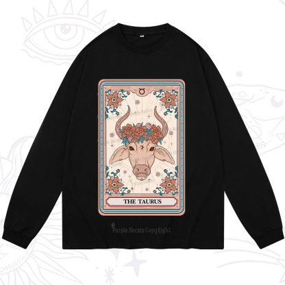 Purplehecate The Taurus Tarot Card Long Sleeve T-Shirt