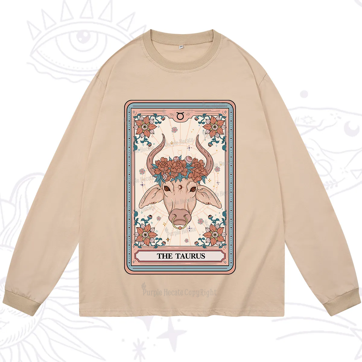 Purplehecate The Taurus Tarot Card Long Sleeve T-Shirt