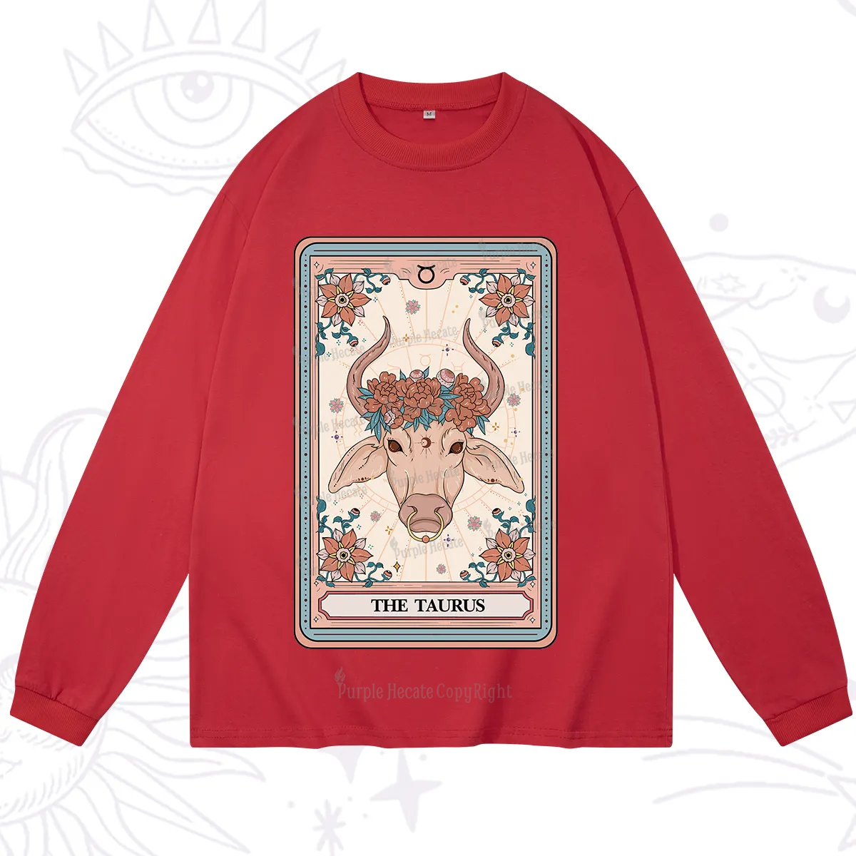 Purplehecate The Taurus Tarot Card Long Sleeve T-Shirt