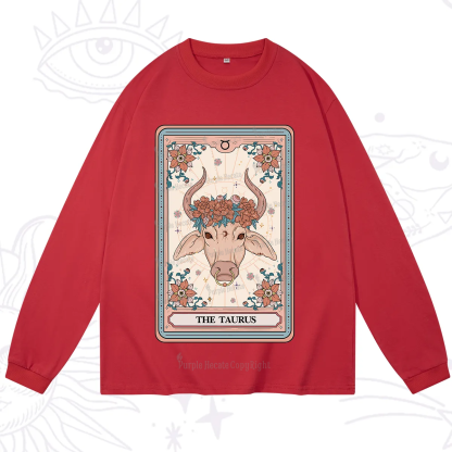 Purplehecate The Taurus Tarot Card Long Sleeve T-Shirt