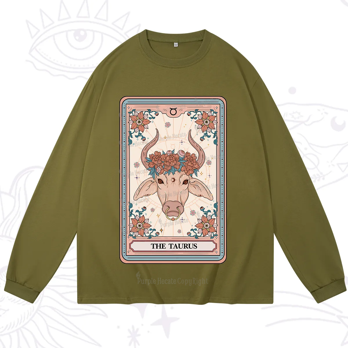Purplehecate The Taurus Tarot Card Long Sleeve T-Shirt