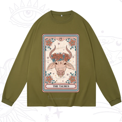 Purplehecate The Taurus Tarot Card Long Sleeve T-Shirt
