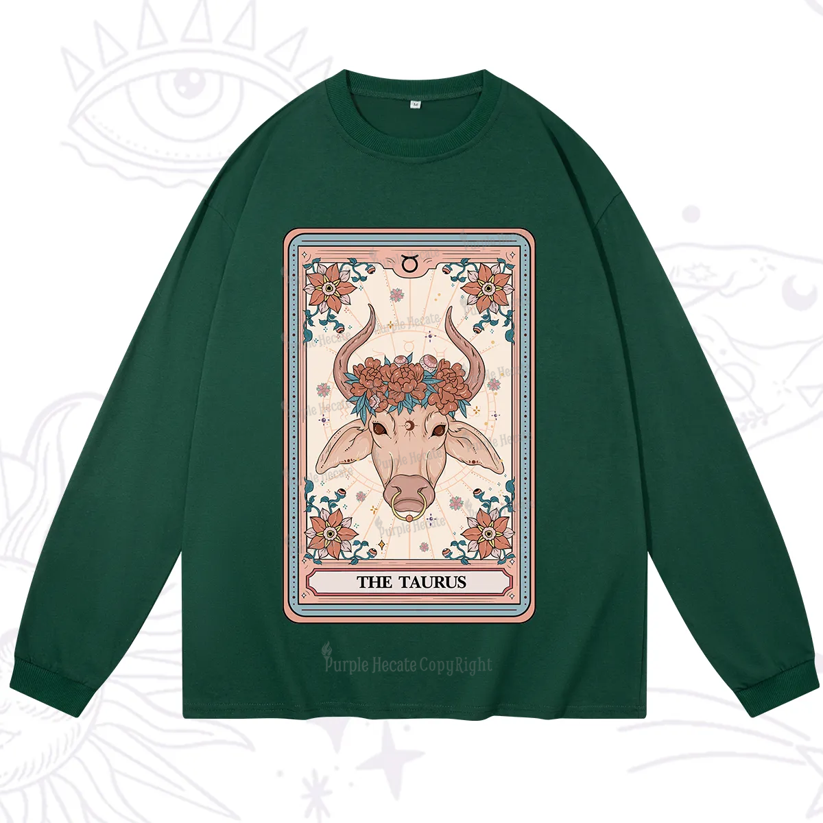 Purplehecate The Taurus Tarot Card Long Sleeve T-Shirt