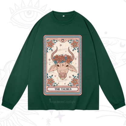 Purplehecate The Taurus Tarot Card Long Sleeve T-Shirt