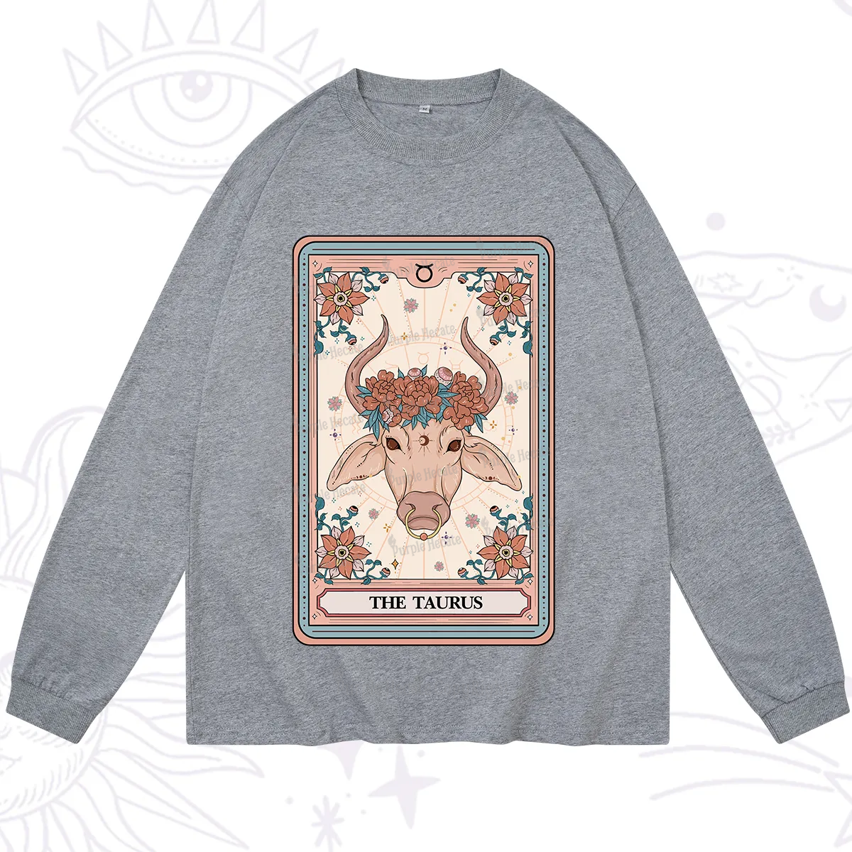 Purplehecate The Taurus Tarot Card Long Sleeve T-Shirt