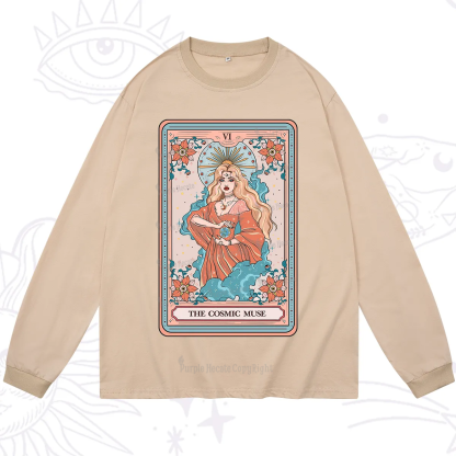 Purplehecate The Cosmic Muse Tarot Card Long Sleeve T-Shirt