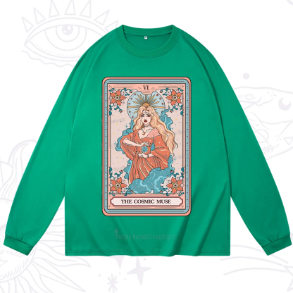 Purplehecate The Cosmic Muse Tarot Card Long Sleeve T-Shirt