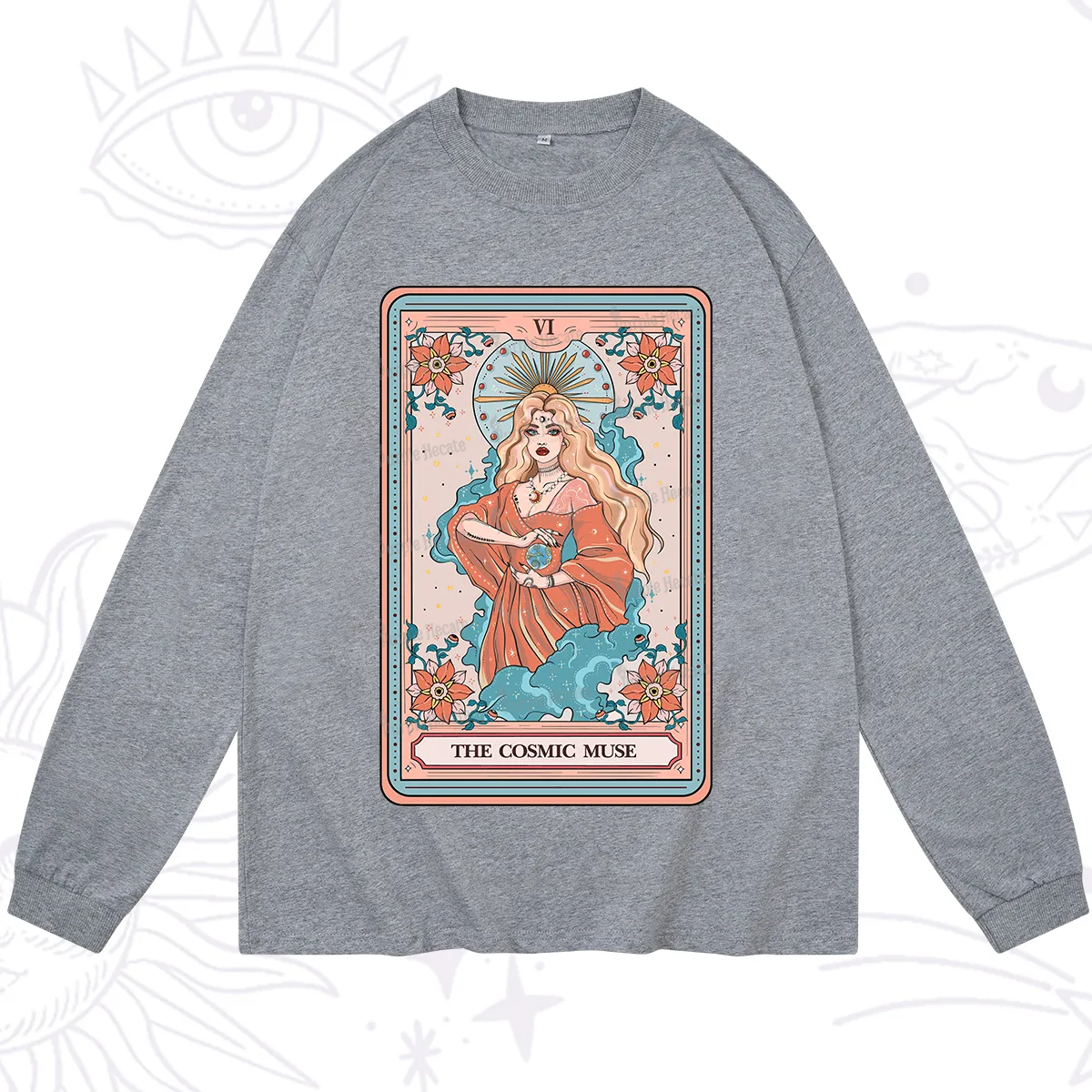 Purplehecate The Cosmic Muse Tarot Card Long Sleeve T-Shirt
