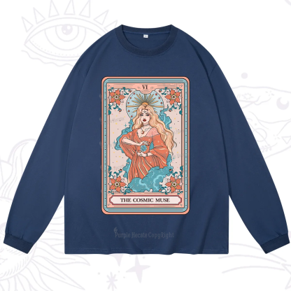 Purplehecate The Cosmic Muse Tarot Card Long Sleeve T-Shirt