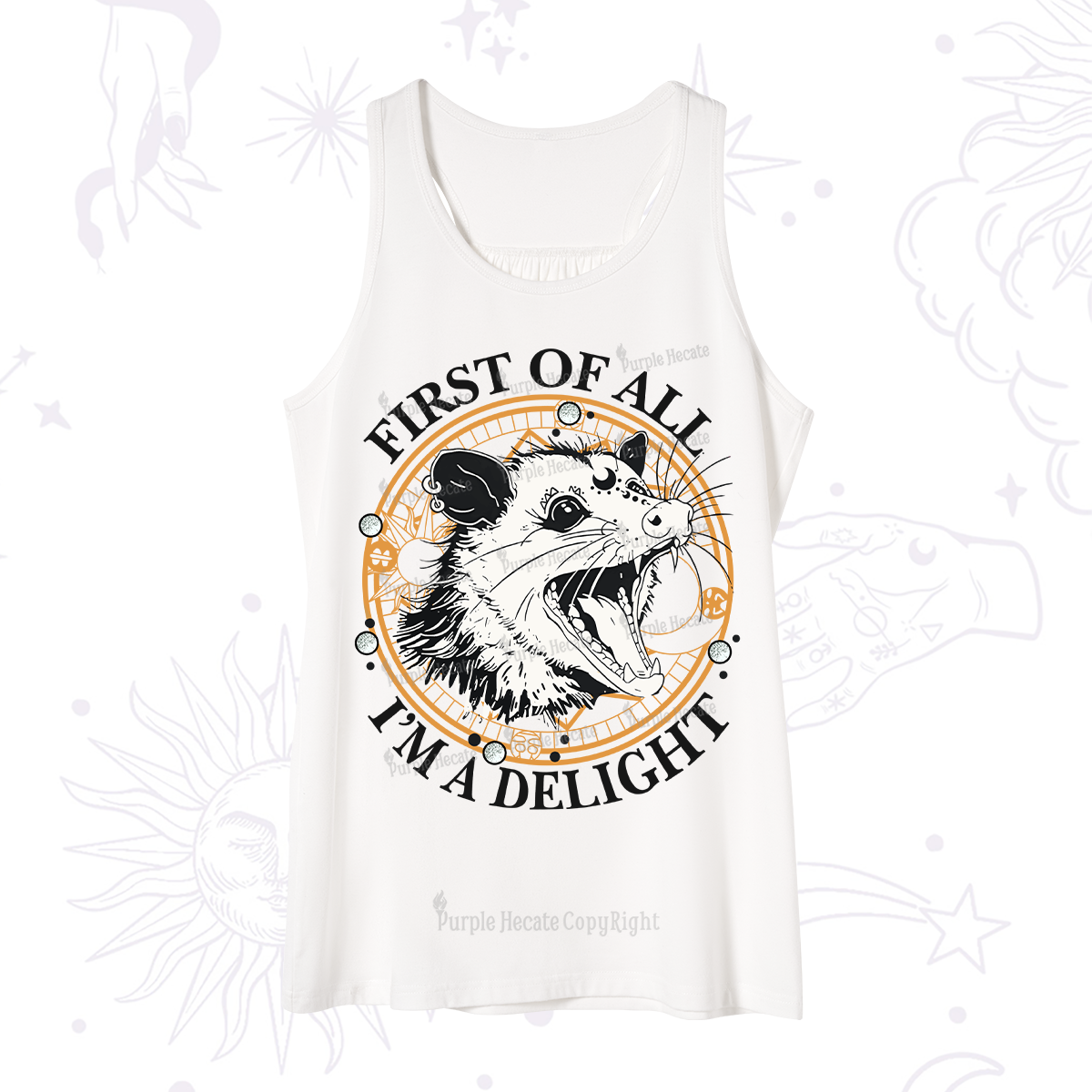 Purplehecate First Of All I Am A Delightful Angry Opossum Tank