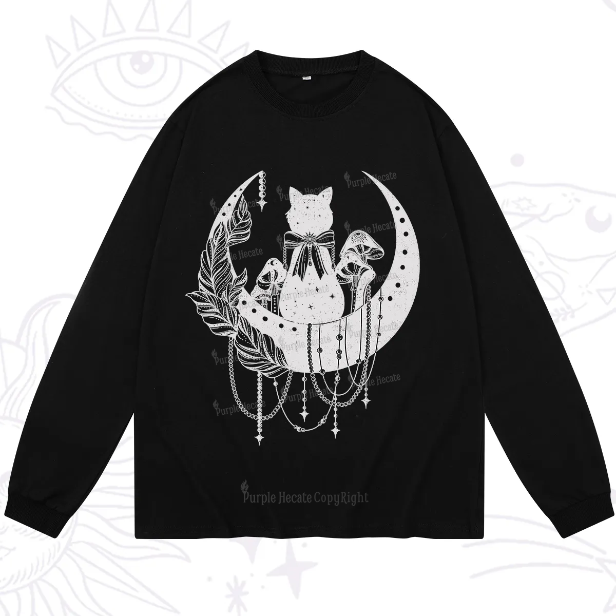 Purplehecate Hecate's Triple Moon Long Sleeve T-Shirt