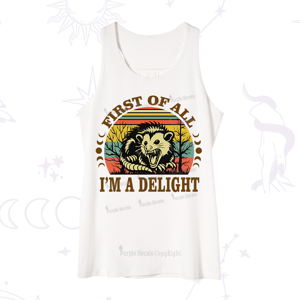 Purplehecate First Of All I'm A Delightful Opossum Tank