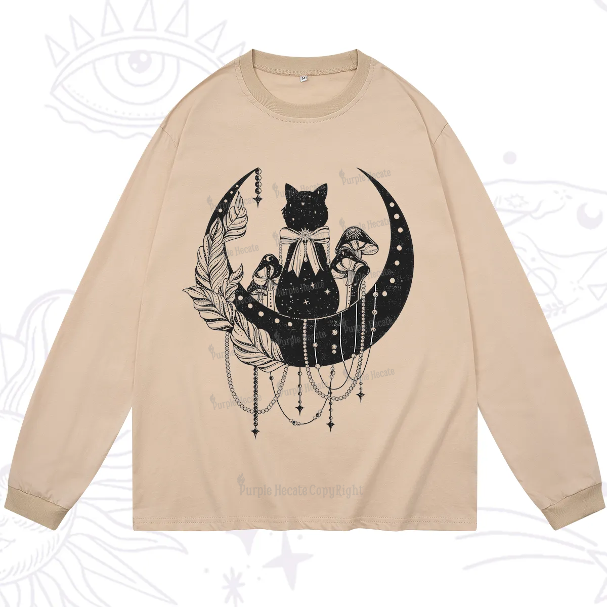 Purplehecate Hecate's Triple Moon Long Sleeve T-Shirt