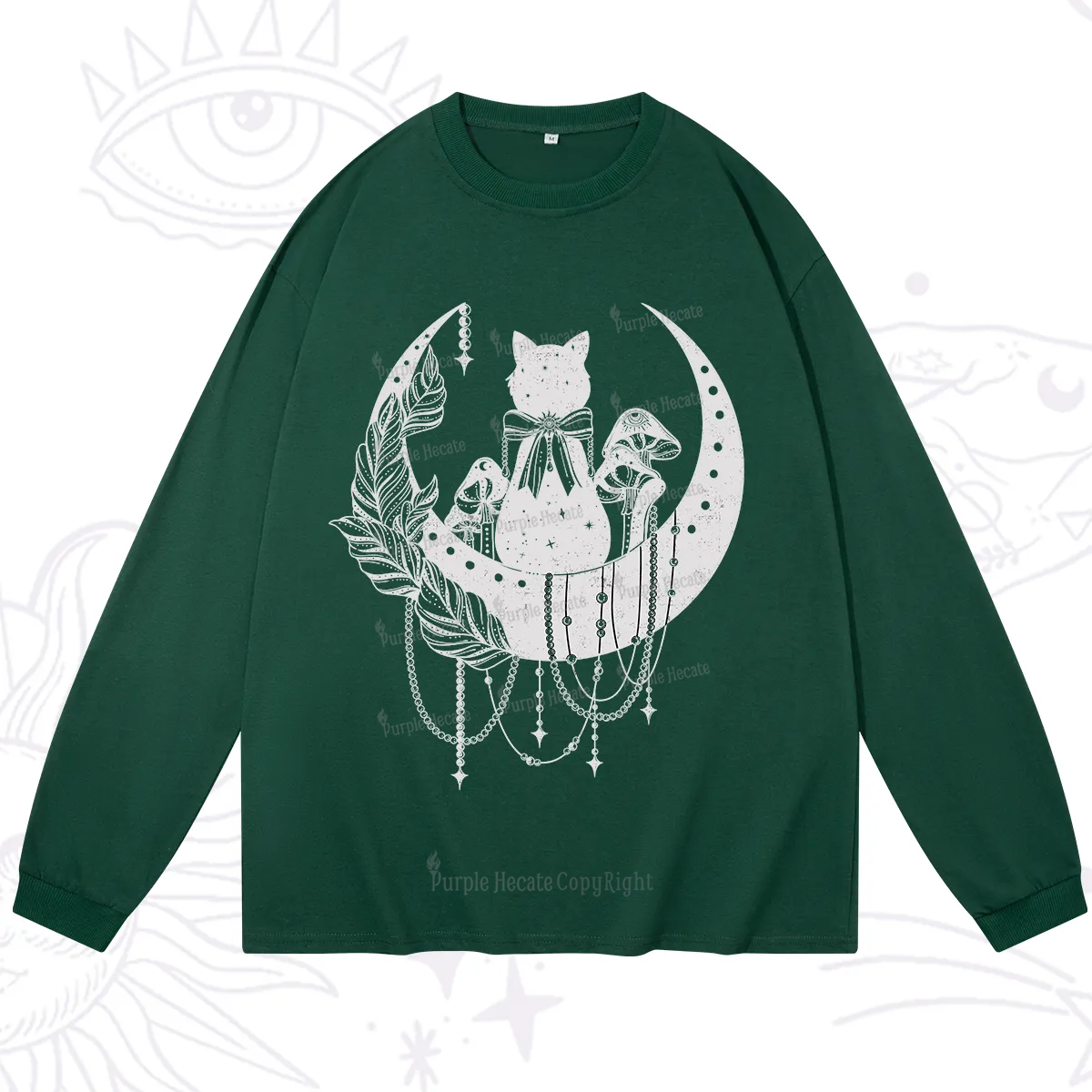 Purplehecate Hecate's Triple Moon Long Sleeve T-Shirt