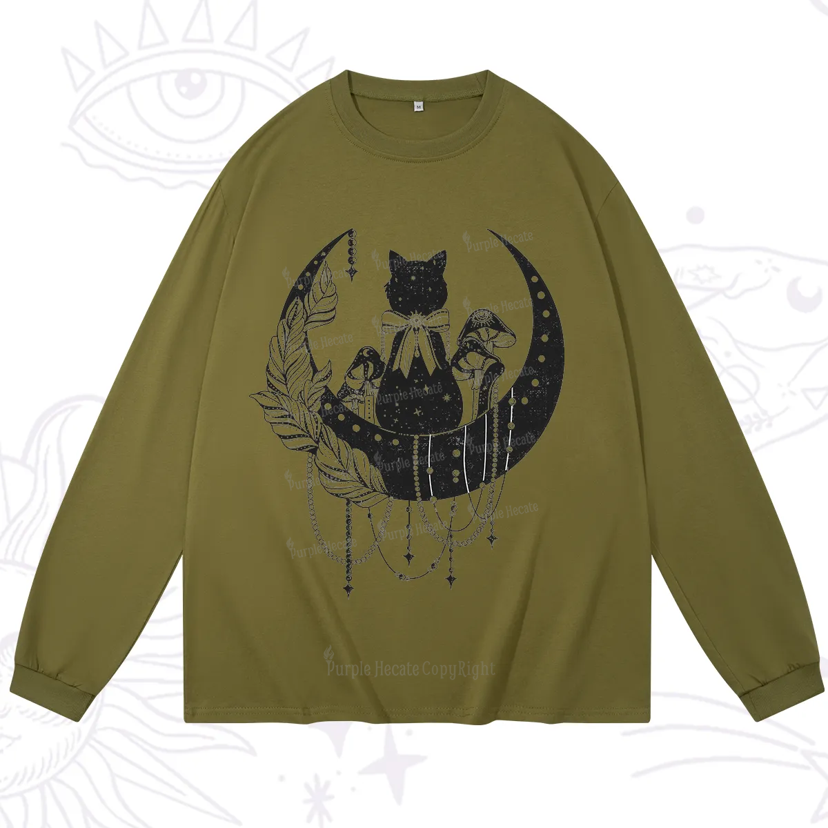 Purplehecate Hecate's Triple Moon Long Sleeve T-Shirt