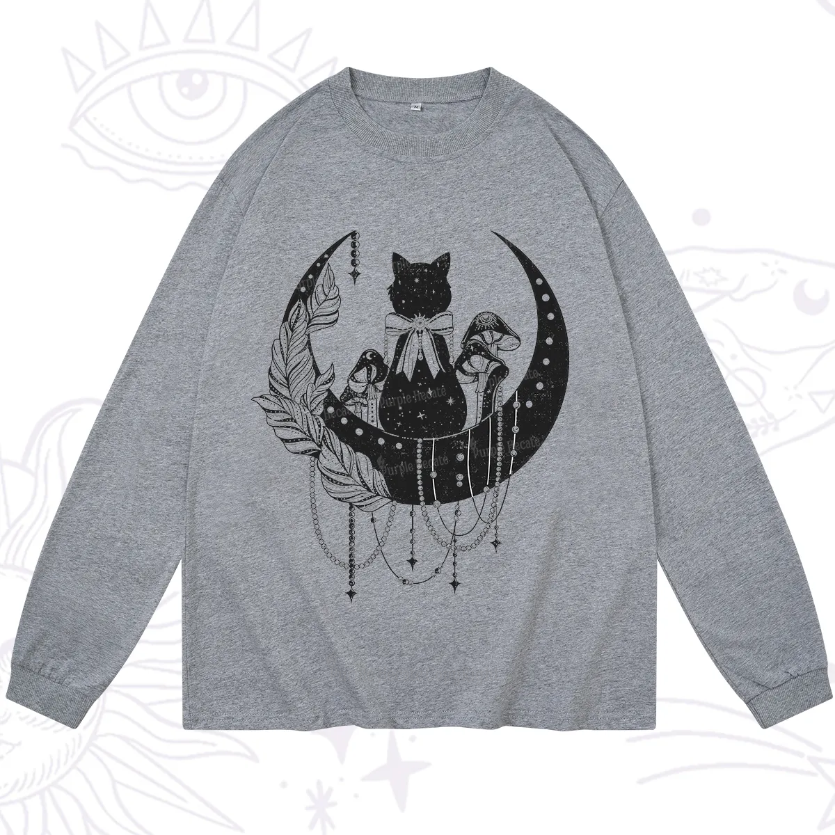 Purplehecate Hecate's Triple Moon Long Sleeve T-Shirt