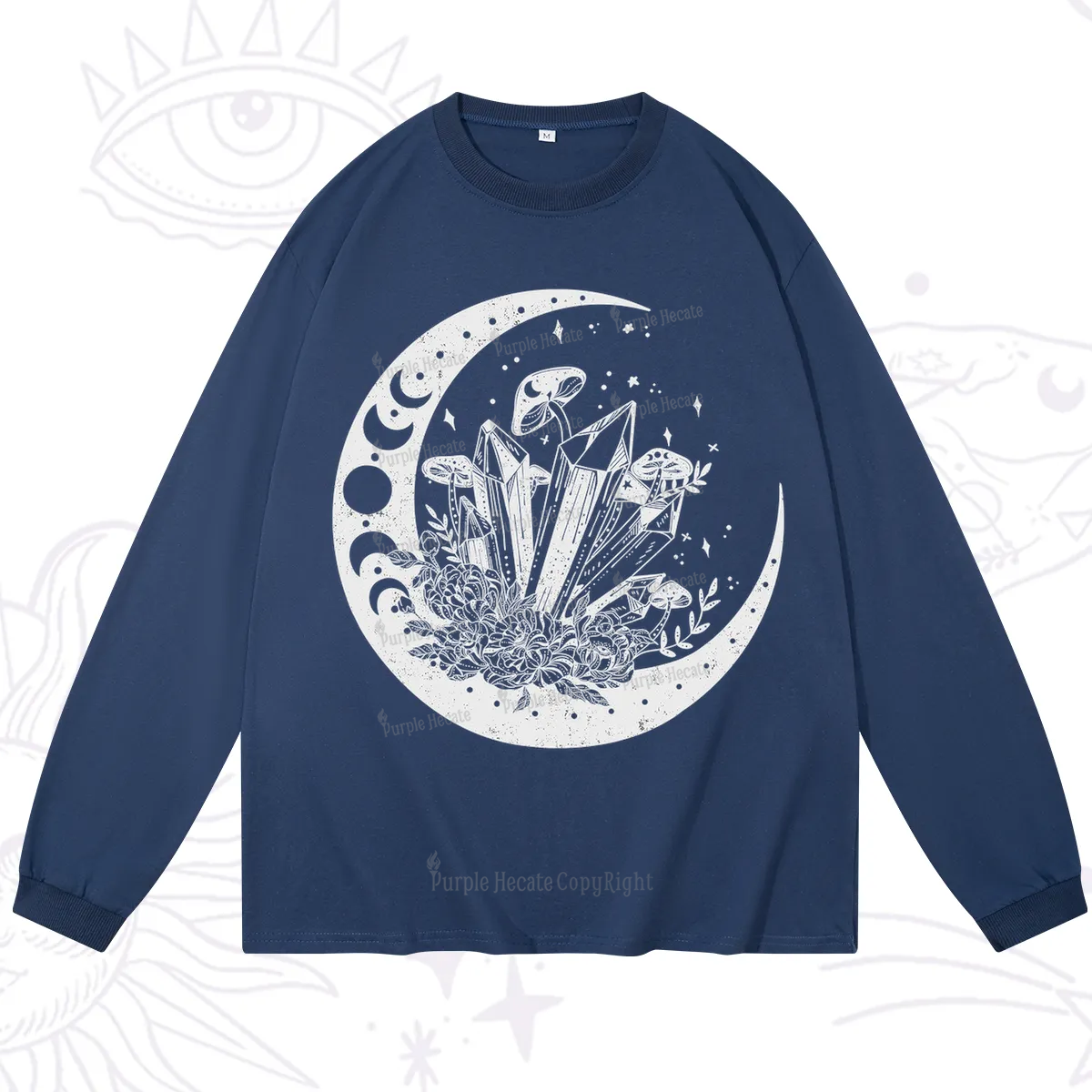 Purplehecate Moonshine and Crystal Long Sleeve T-Shirt