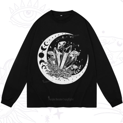 Purplehecate Moonshine and Crystal Long Sleeve T-Shirt
