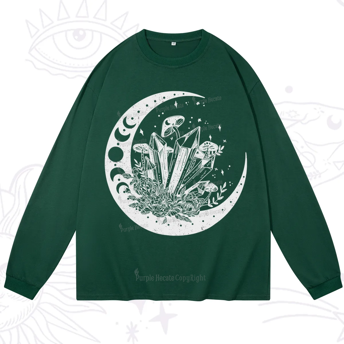 Purplehecate Moonshine and Crystal Long Sleeve T-Shirt