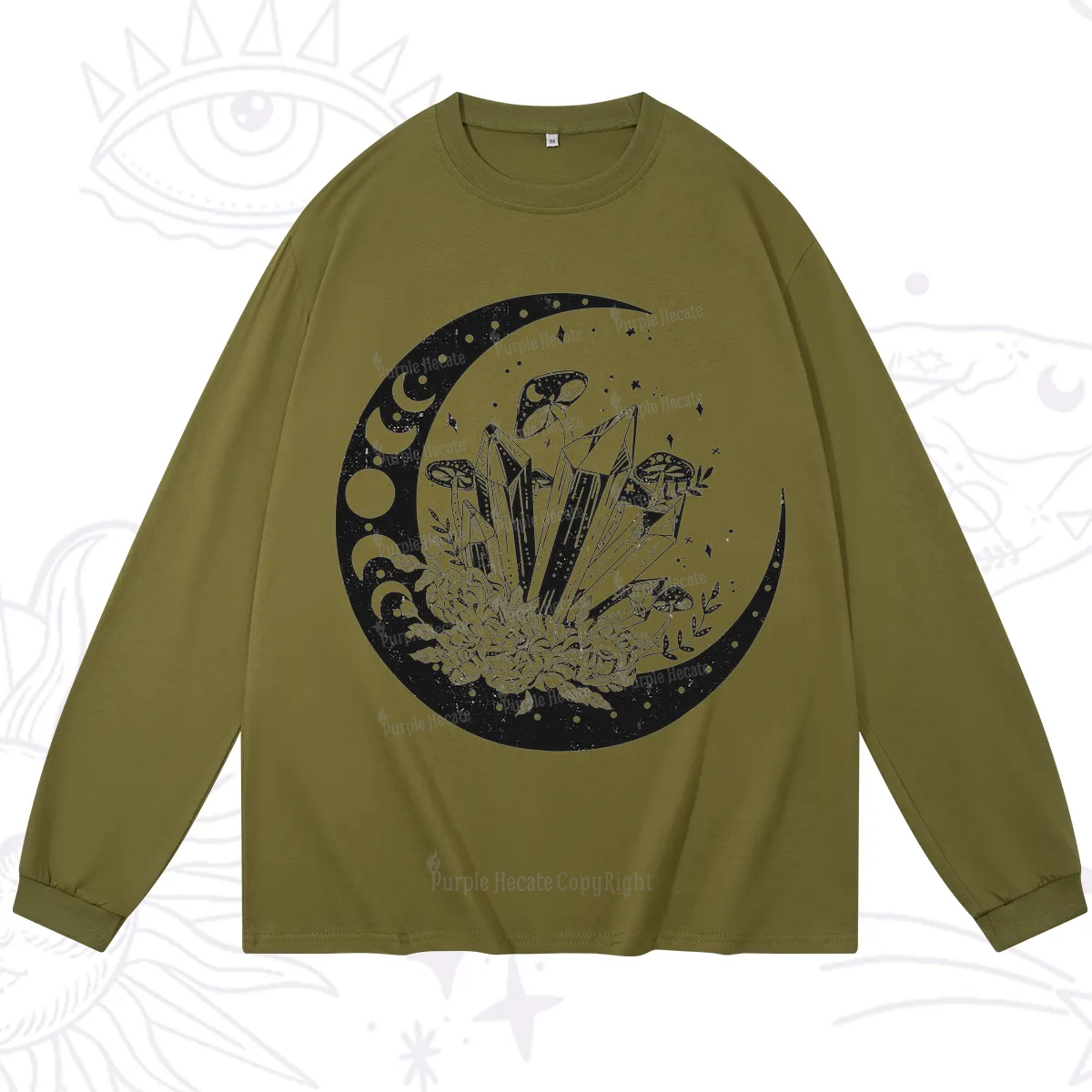 Purplehecate Moonshine and Crystal Long Sleeve T-Shirt