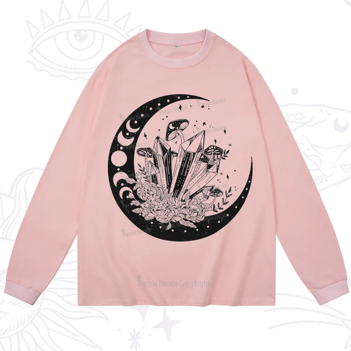 Purplehecate Moonshine and Crystal Long Sleeve T-Shirt