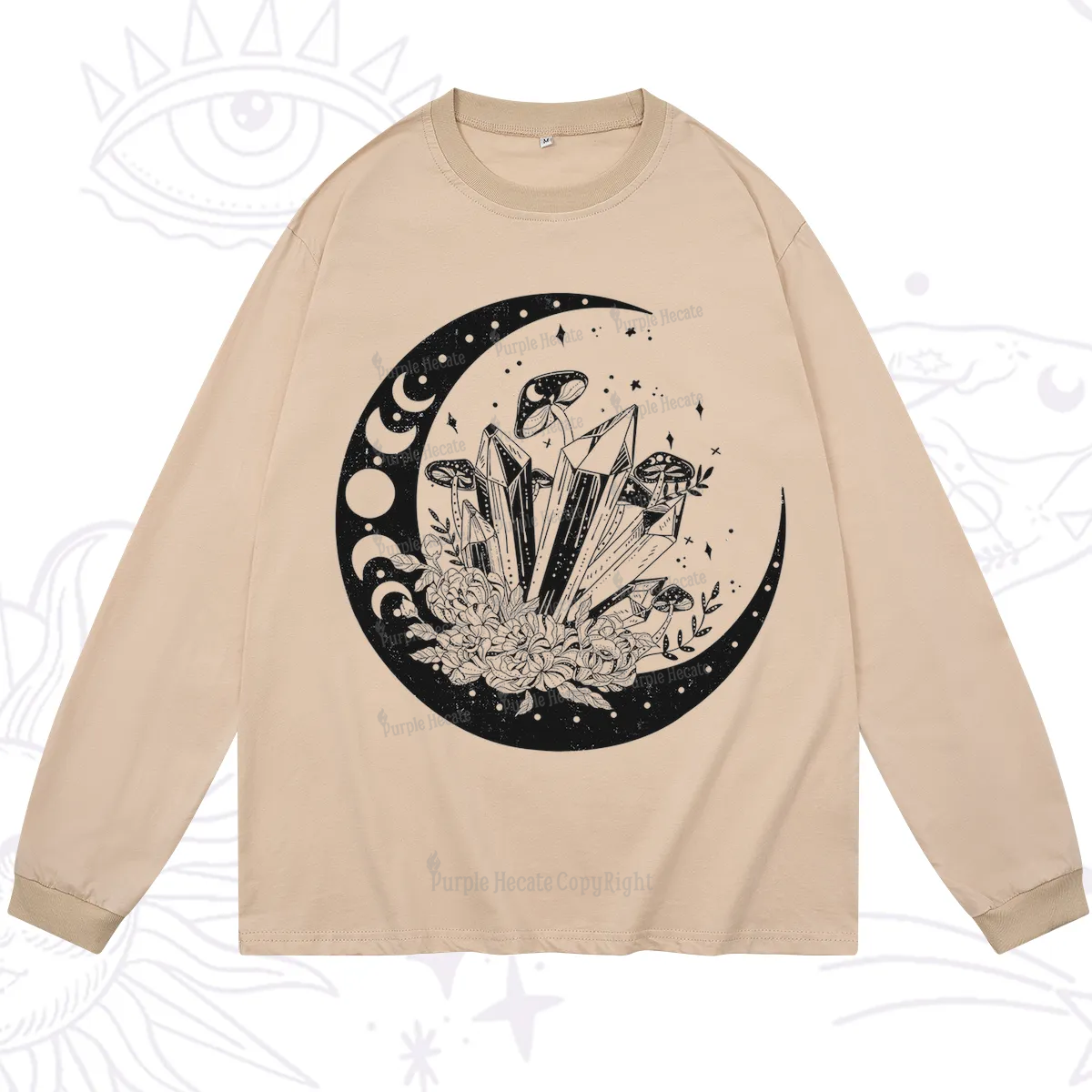 Purplehecate Moonshine and Crystal Long Sleeve T-Shirt