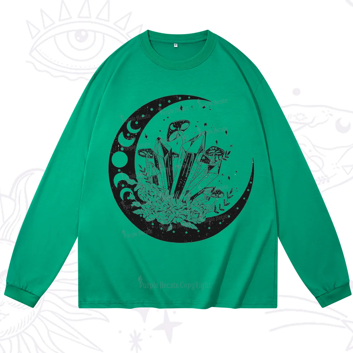 Purplehecate Moonshine and Crystal Long Sleeve T-Shirt