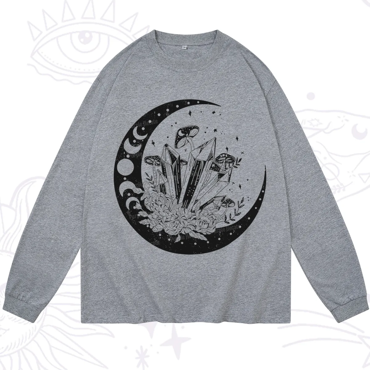 Purplehecate Moonshine and Crystal Long Sleeve T-Shirt