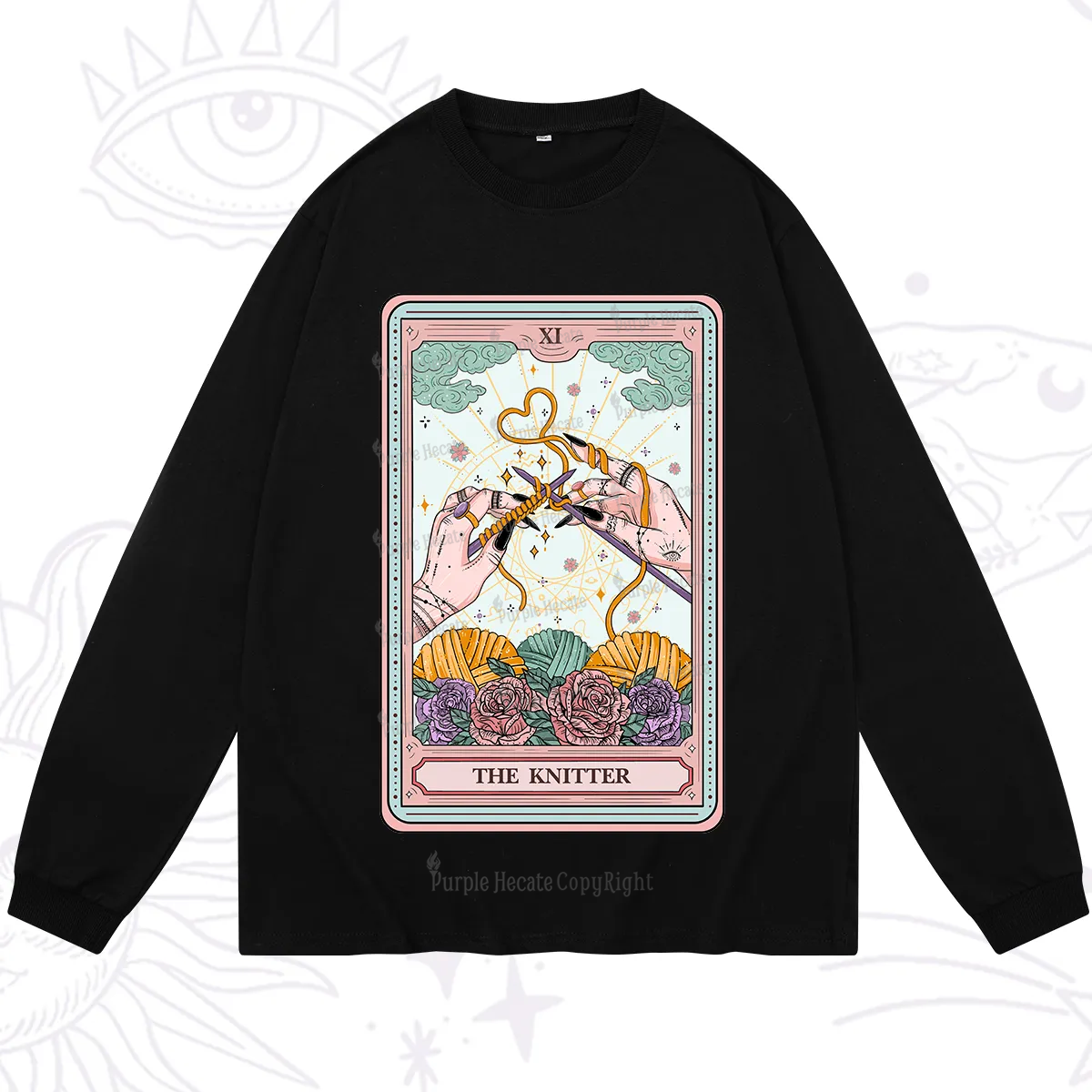 Purplehecate The Knitting Tarot Card Long Sleeve T-Shirt