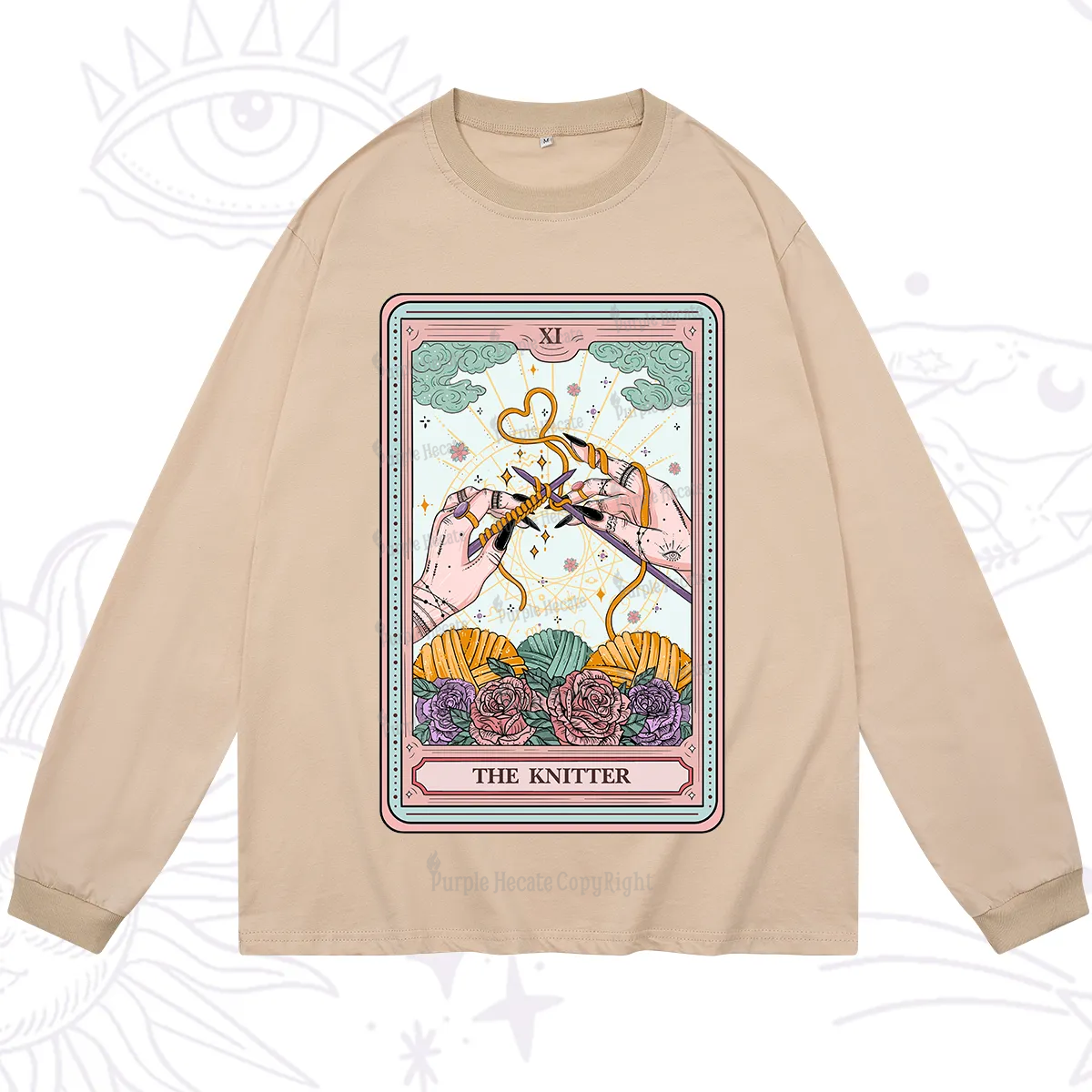 Purplehecate The Knitting Tarot Card Long Sleeve T-Shirt