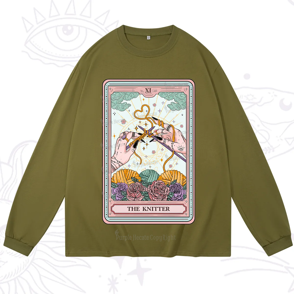 Purplehecate The Knitting Tarot Card Long Sleeve T-Shirt
