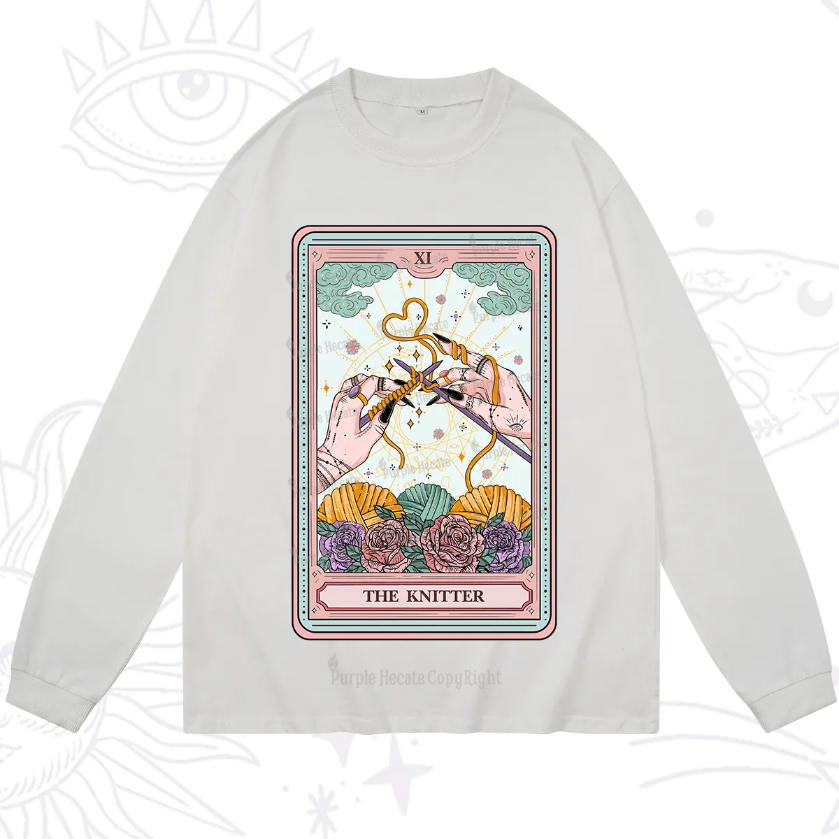 Purplehecate The Knitting Tarot Card Long Sleeve T-Shirt