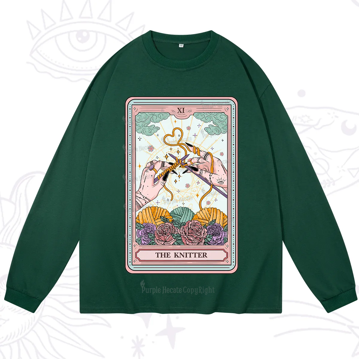 Purplehecate The Knitting Tarot Card Long Sleeve T-Shirt
