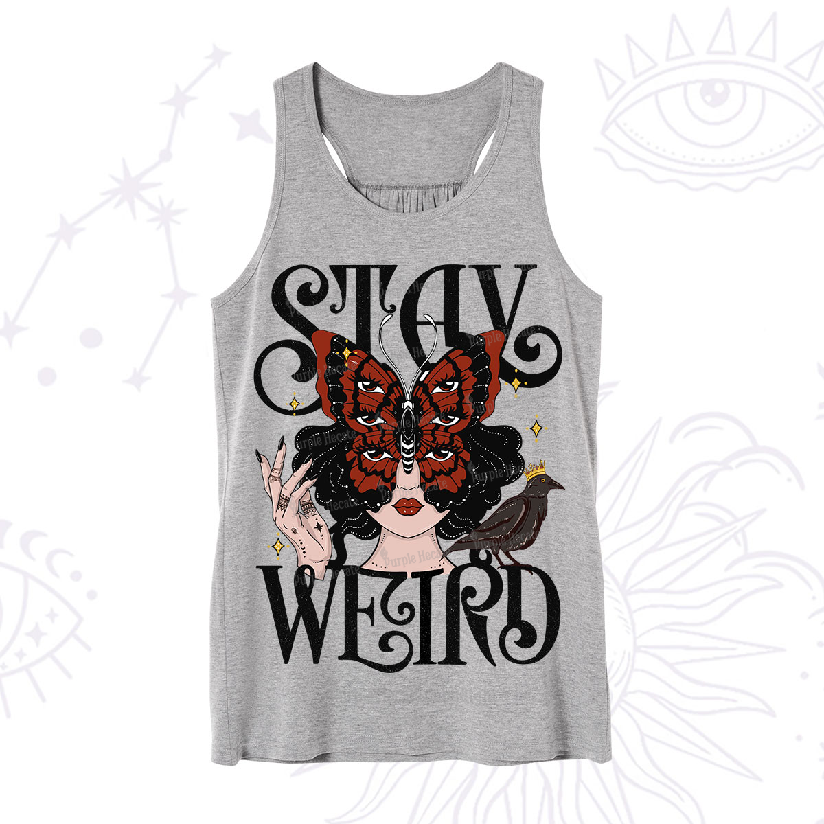 Purplehecate Stay Weird Gothic Butterfly Oracle Tank