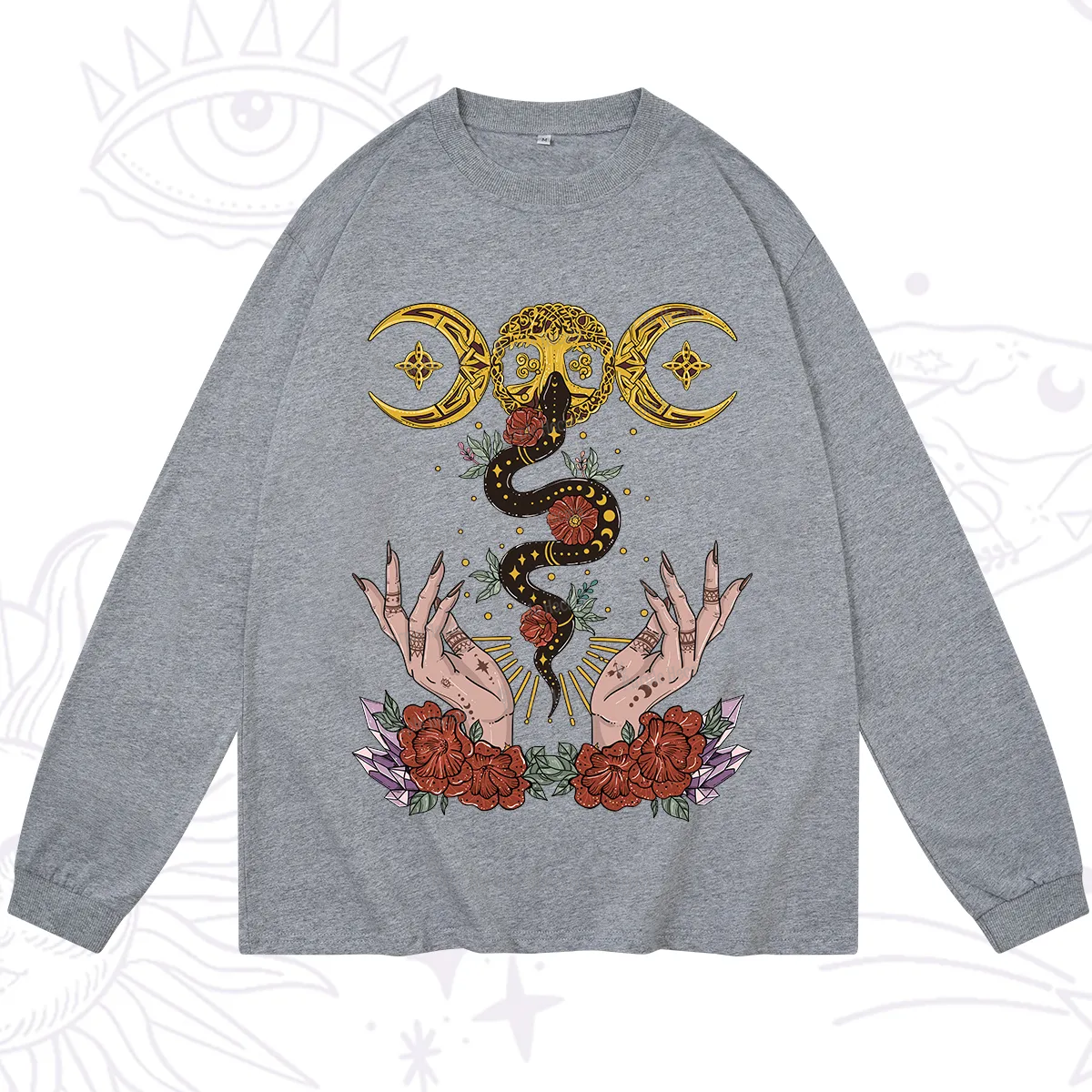 Purplehecate Lunar Bloom Long Sleeve T-Shirt