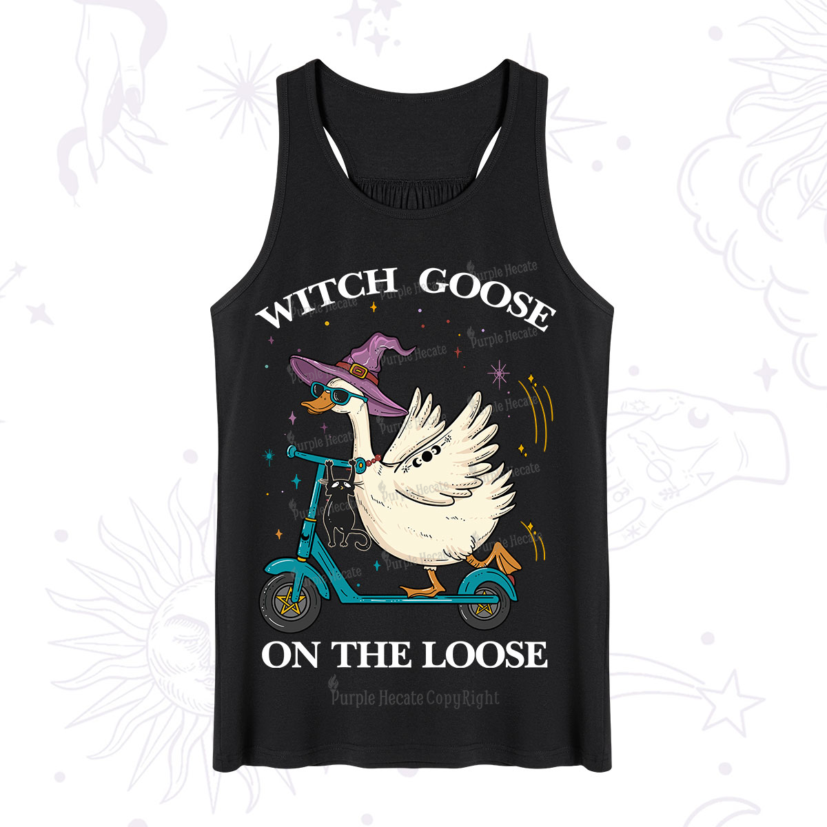 Purplehecate Witch Goose On The Loose Tank