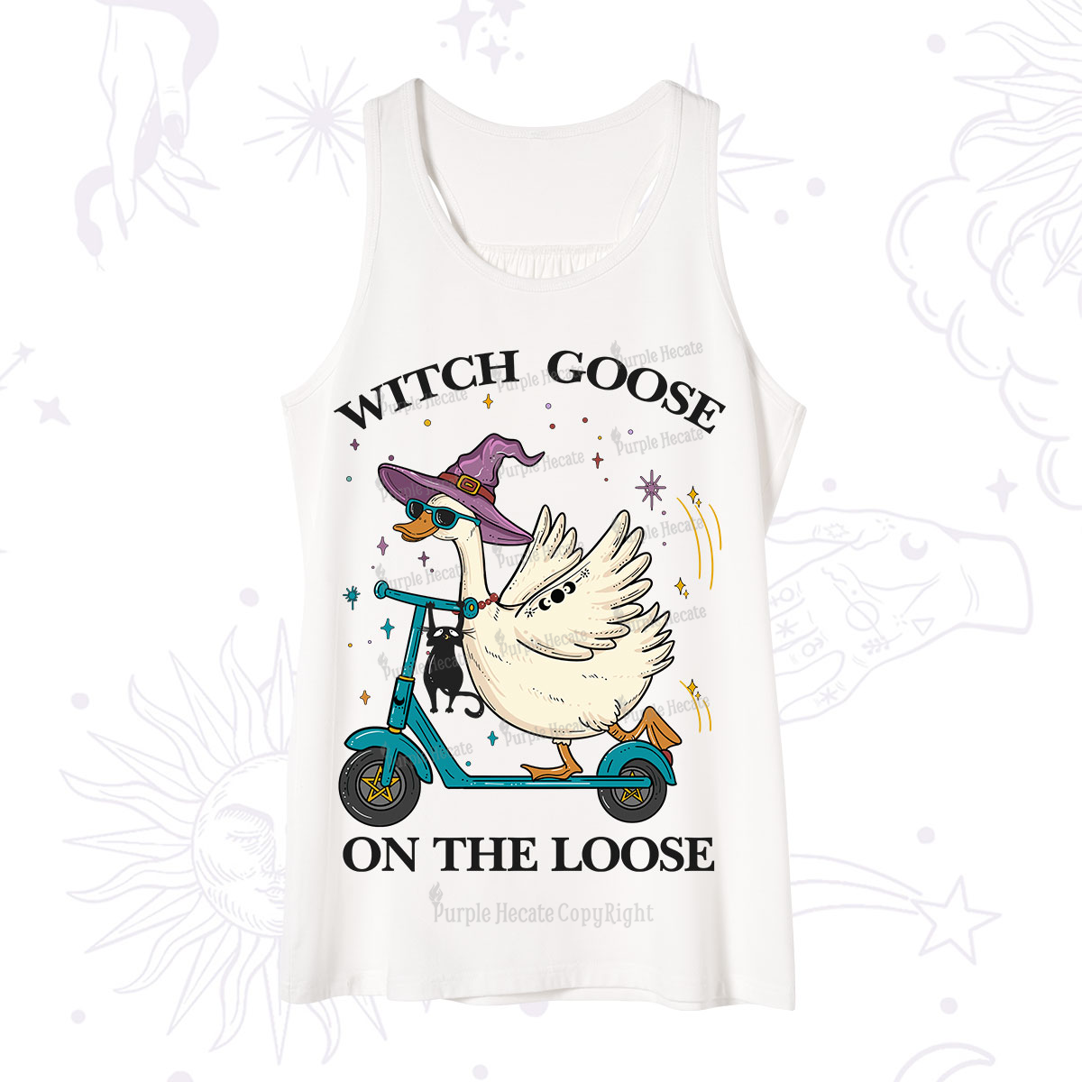 Purplehecate Witch Goose On The Loose Tank