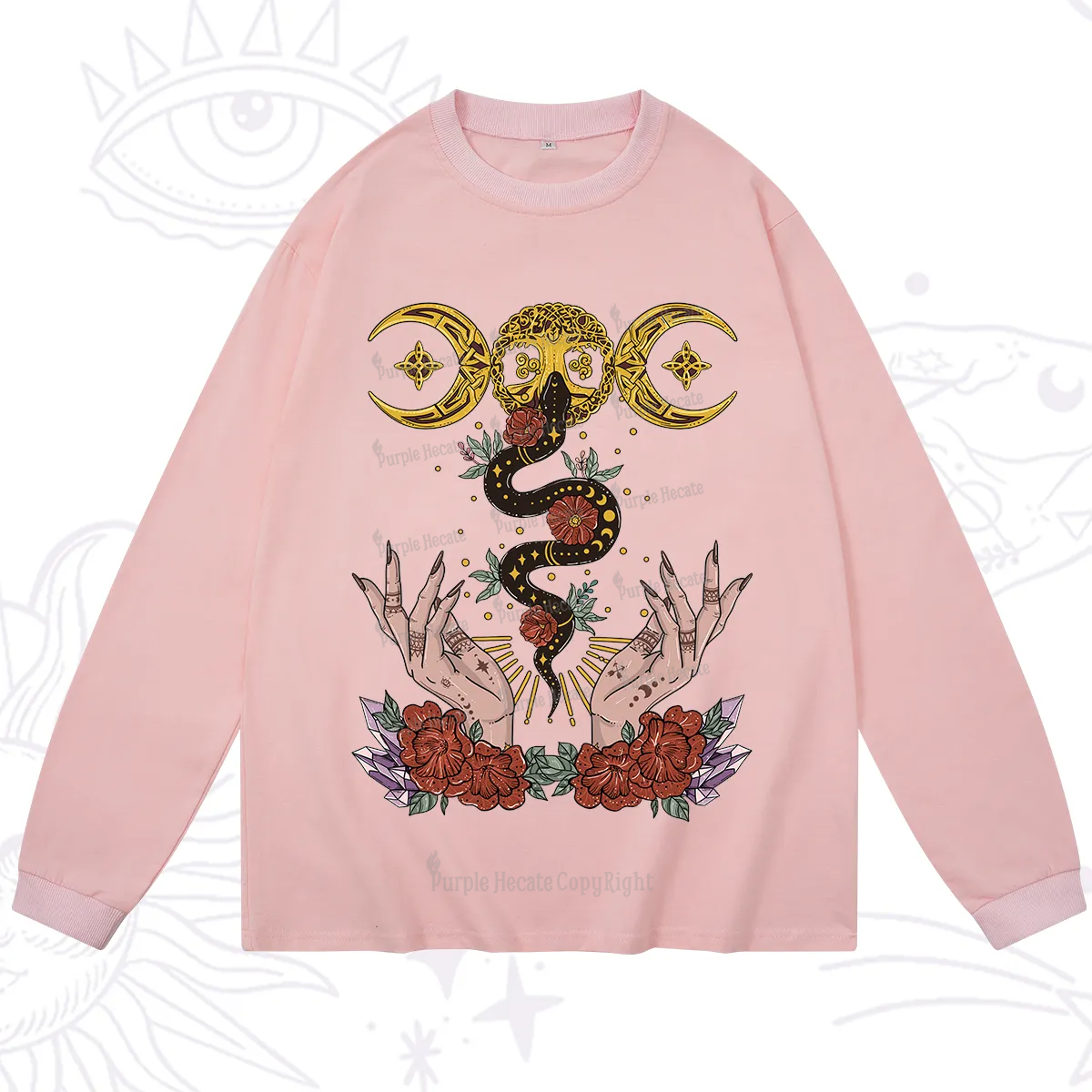 Purplehecate Lunar Bloom Long Sleeve T-Shirt