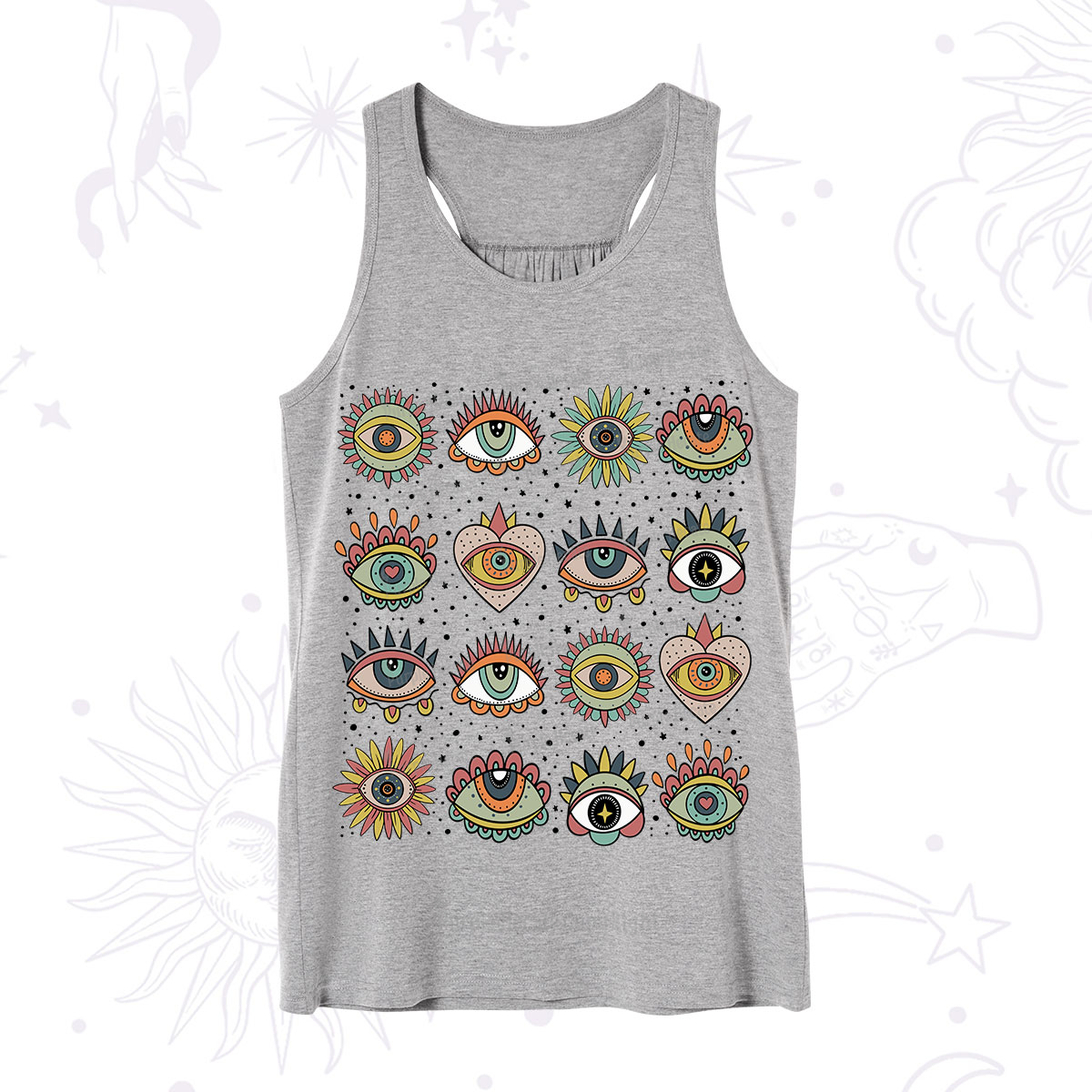 Purplehecate Mystical Evil Eye Pattern Tank