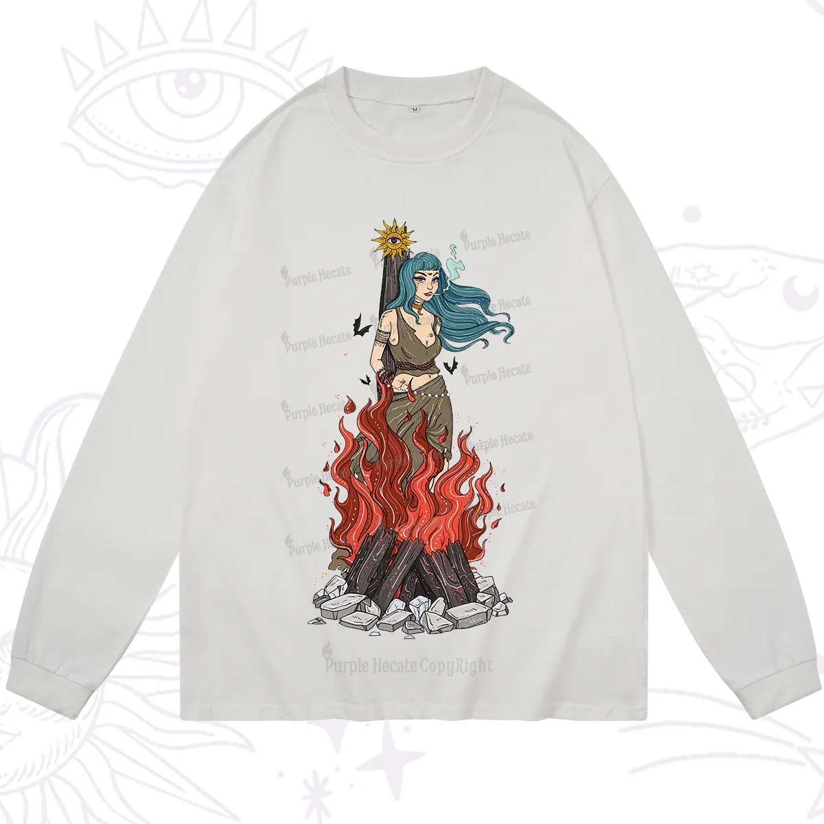 Purplehecate Witchy Woman Burned at the Stake Long Sleeve T-Shirt