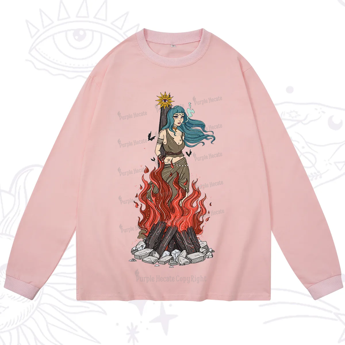 Purplehecate Witchy Woman Burned at the Stake Long Sleeve T-Shirt