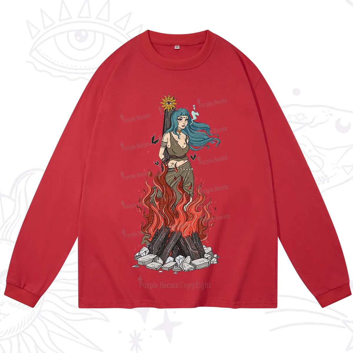 Purplehecate Witchy Woman Burned at the Stake Long Sleeve T-Shirt