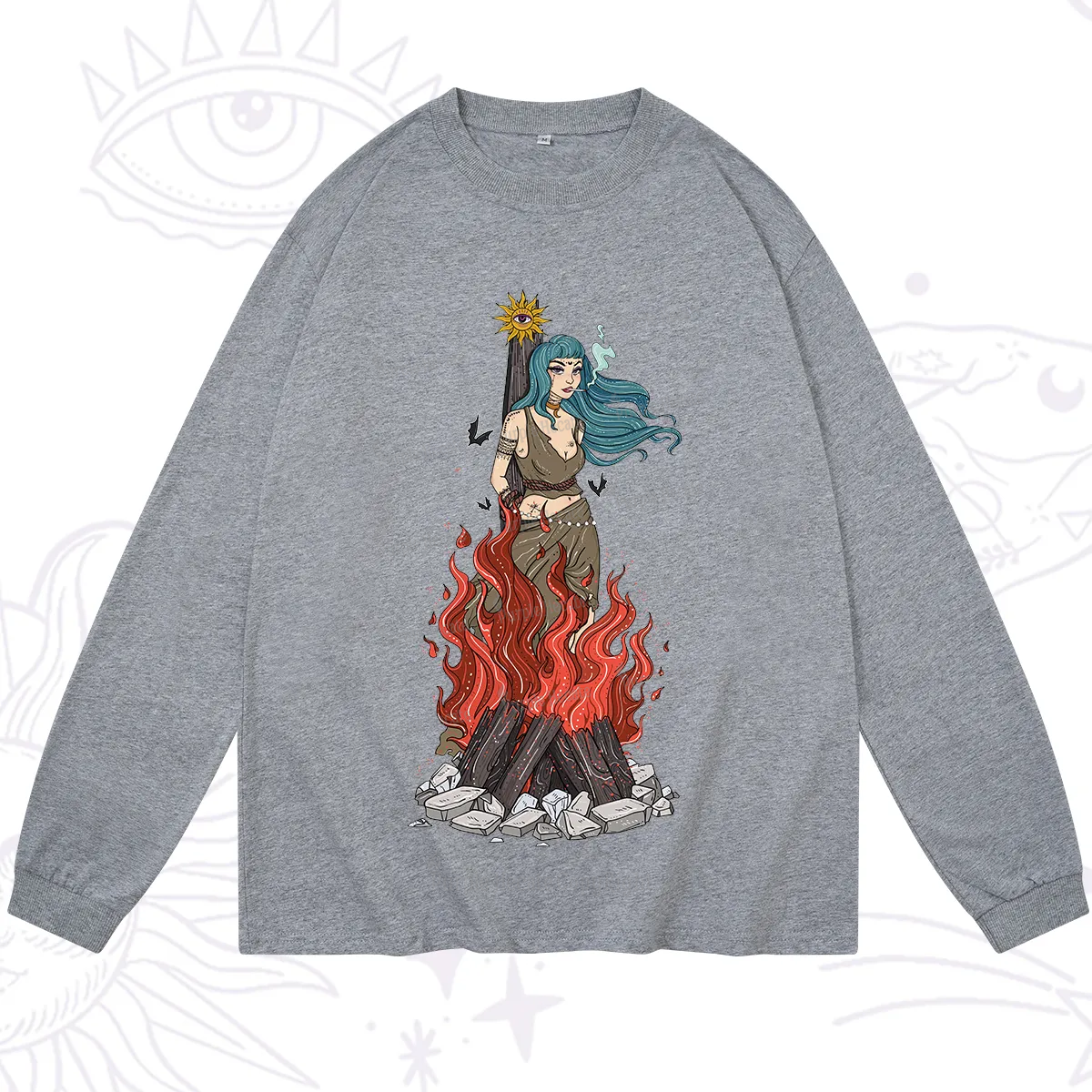 Purplehecate Witchy Woman Burned at the Stake Long Sleeve T-Shirt