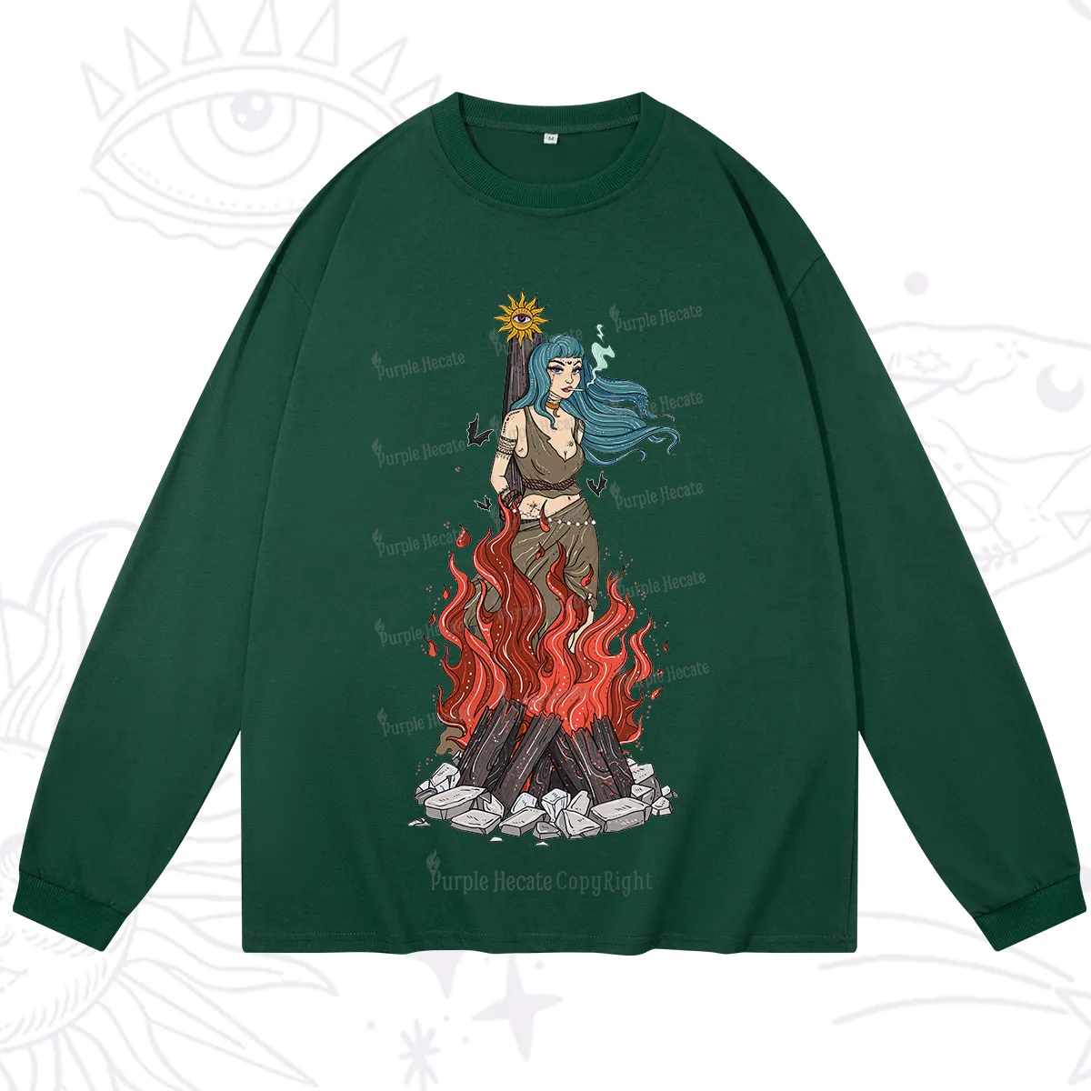 Purplehecate Witchy Woman Burned at the Stake Long Sleeve T-Shirt