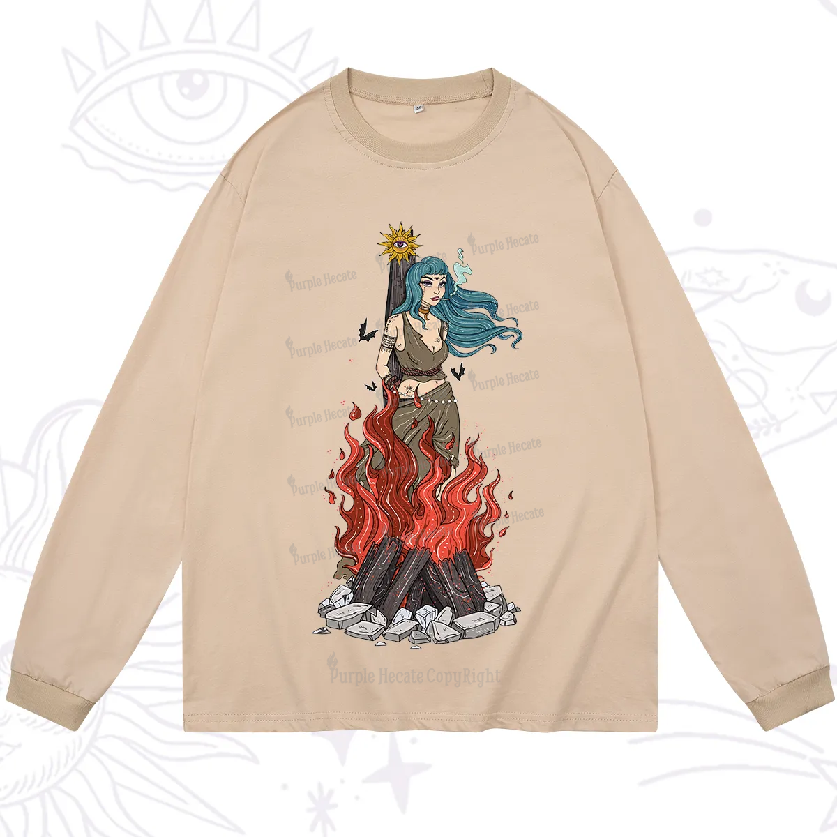 Purplehecate Witchy Woman Burned at the Stake Long Sleeve T-Shirt