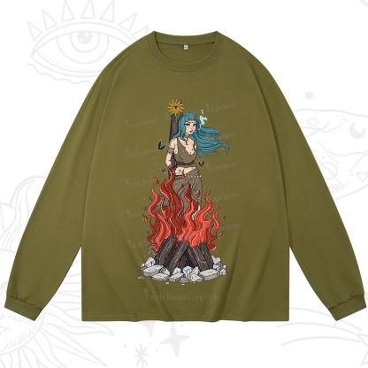 Purplehecate Witchy Woman Burned at the Stake Long Sleeve T-Shirt