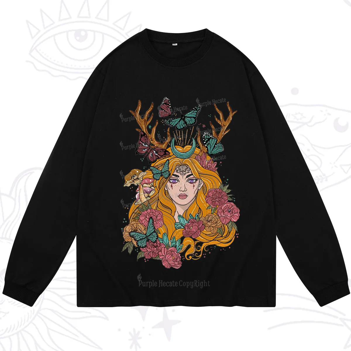 Purplehecate Butterfly Flutter Long Sleeve T-Shirt