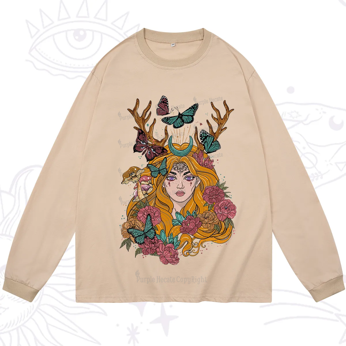 Purplehecate Butterfly Flutter Long Sleeve T-Shirt