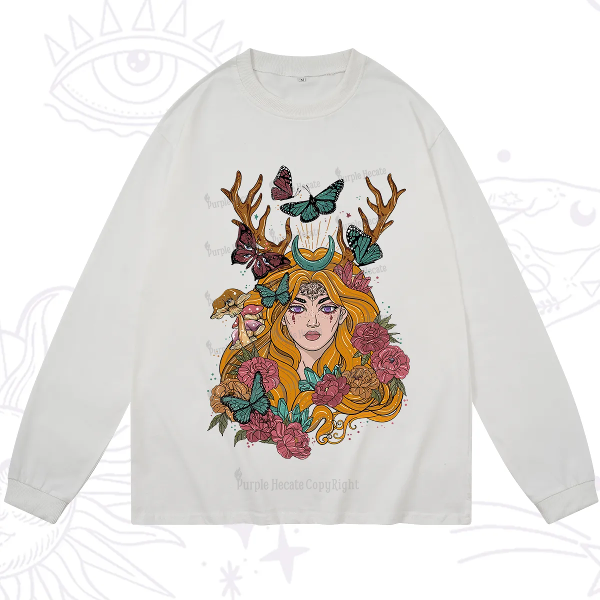 Purplehecate Butterfly Flutter Long Sleeve T-Shirt