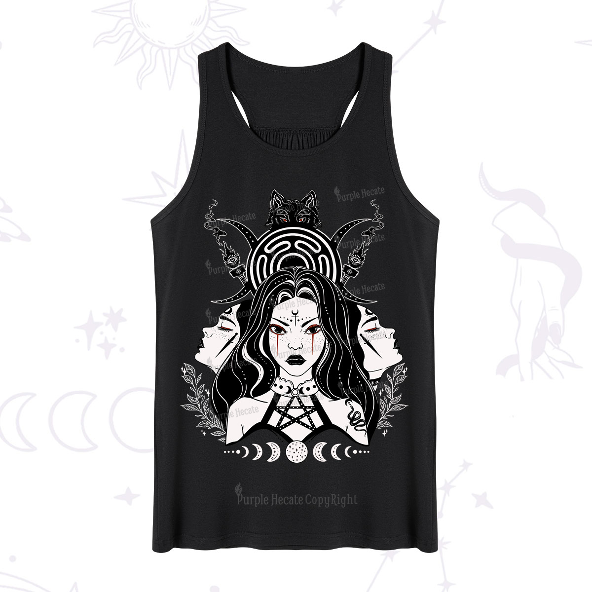 Purplehecate The Triple Moon Goddess Hecate Tank